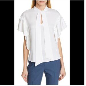 Ted Baker Robynn Tie Neck Frilled Sleeve Top- Ted 2 - S